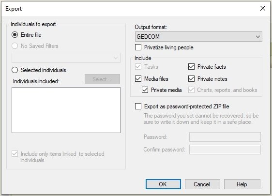 Continue and the Export file