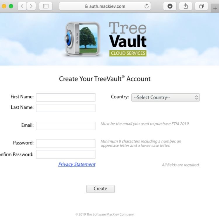 Create a TreeVault Account
