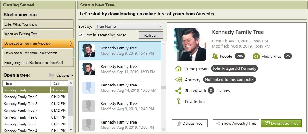 Download a Tree from Ancestry