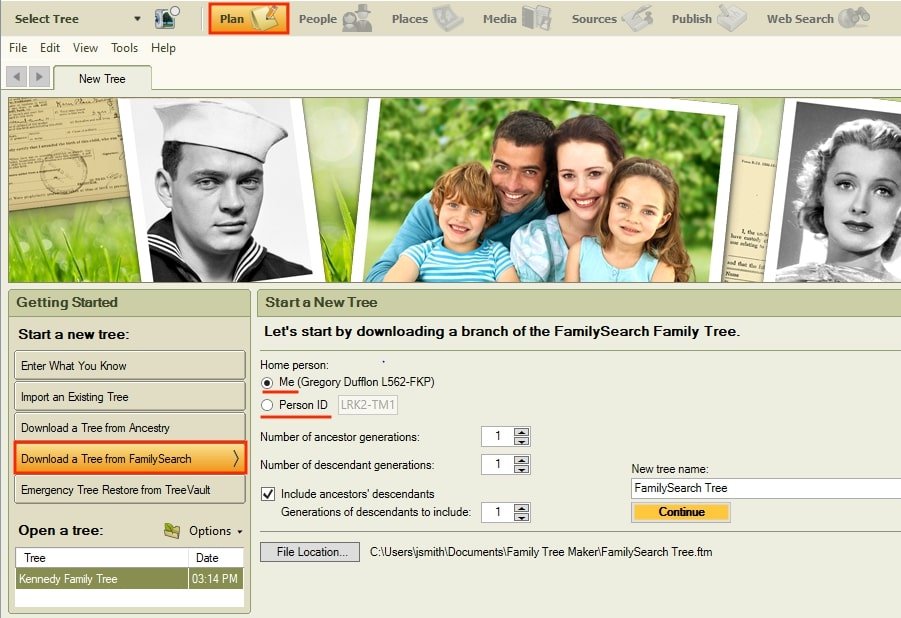 Download a Tree from FamilySearch