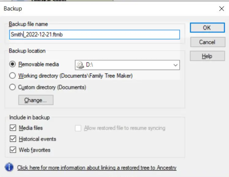 Open Family Tree Maker 2019 on your old PC